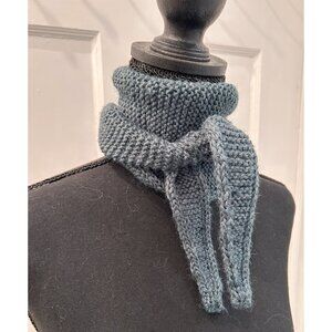 Handmade Dark Green Sophie Scarf in a Poly/Wool Blend Size Lg.